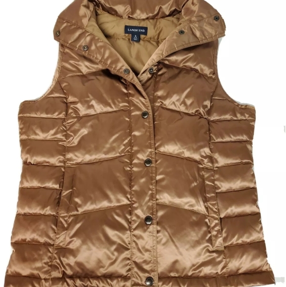 Lands' End Jackets & Blazers - LANDS END GOOSE DOWN  COPPER  PUFFER VEST SMALL